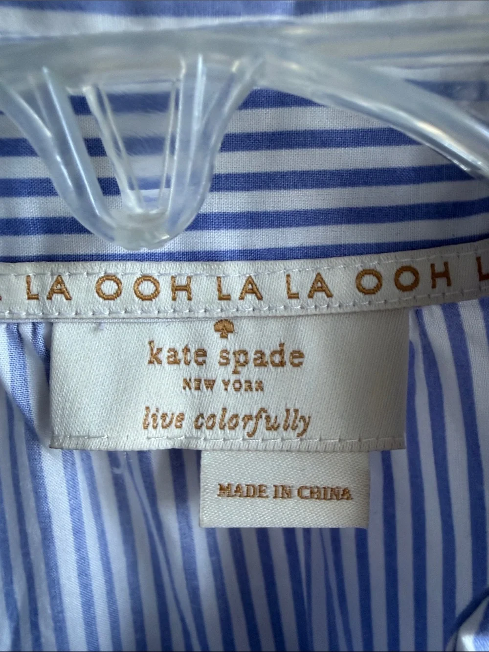 Kate Spade Abuzz Poplin Bumble Bees Blue & White Striped